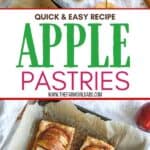 They may look fancy, but these easy puff pastry apple tarts are anything but! This easy rustic apple tarts recipe is so delicious. Fill these apple pastries with your favorite apple variety, cinnamon and sugar. This easy apple tart recipe is perfect for breakfast or a quick snack. You family will love this easy apple dessert recipe made with puff pastry.