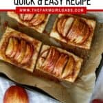 They may look fancy, but these easy puff pastry apple tarts are anything but! This easy rustic apple tarts recipe is so delicious. Fill these apple pastries with your favorite apple variety, cinnamon and sugar. This easy apple tart recipe is perfect for breakfast or a quick snack. You family will love this easy apple dessert recipe made with puff pastry.