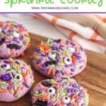 Making Halloween Monster Sprinkle Cookies is easier than you might think. With only 30 minutes of preparation and 10 minutes of baking time, you can have these easy Halloween cookies ready for your loved ones in less than an hour.