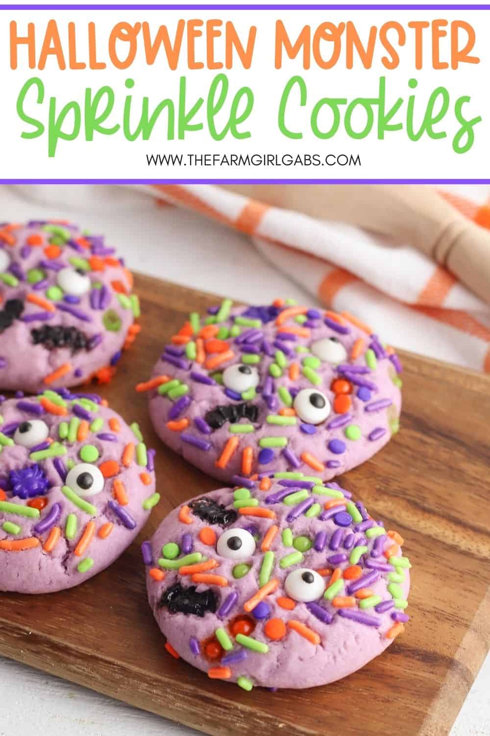 Halloween Monster Sprinkle Cookies - The Farm Girl Gabs®