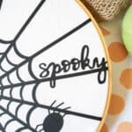 This Spider Web Halloween Hoop Art is the perfect Cricut Halloween craft to try at home while alone or with loved ones. The easy fall craft does not take long to create and will last such a long time.