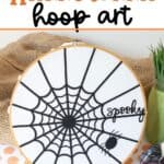 This Spider Web Halloween Hoop Art is the perfect Cricut Halloween craft to try at home while alone or with loved ones. The easy fall craft does not take long to create and will last such a long time.