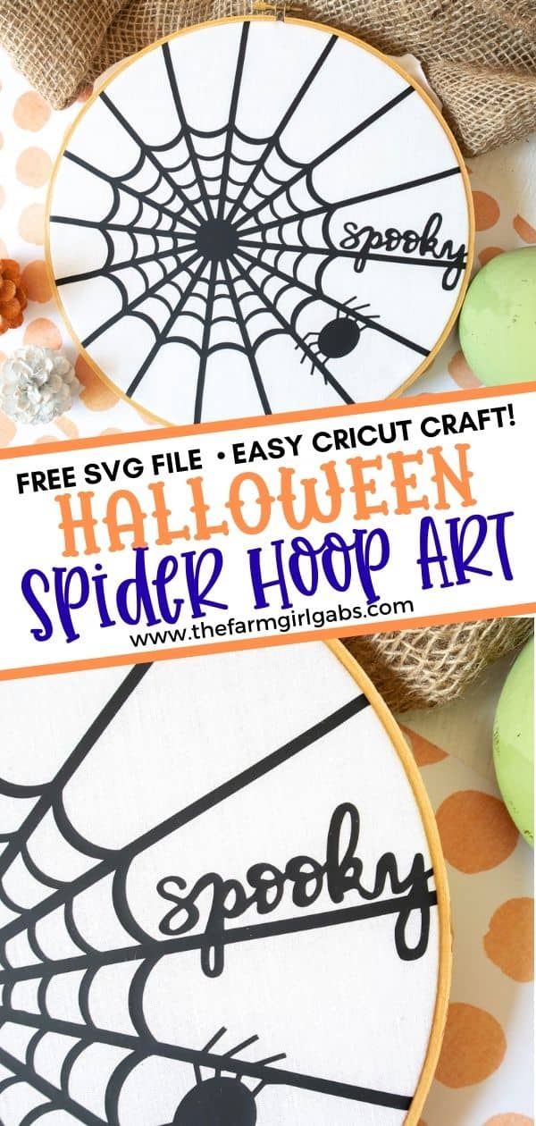 This Spider Web Halloween Hoop Art is the perfect Cricut Halloween craft to try at home while alone or with loved ones. The easy fall craft does not take long to create and will last such a long time.
