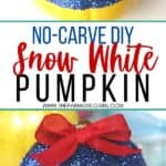 This no-carve Disney Snow White Pumpkin really is the fairest of them all. This easy no-carve pumpkin is a fun Halloween craft for kids. If you love Disney Princesses, then this is a really easy and fun Disney craft to make. Kids will love making this pumpkin craft for Halloween.