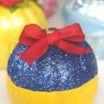 This no-carve Disney Snow White Pumpkin really is the fairest of them all. This easy no-carve pumpkin is a fun Halloween craft for kids. If you love Disney Princesses, then this is a really easy and fun Disney craft to make. Kids will love making this pumpkin craft for Halloween.