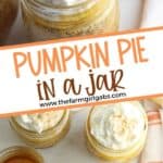 For the perfect easy fall mason jar dessert, this Pumpkin Pie in a Jar recipe is just what you need. Consisting of pumpkin puree and several other easy-to-find ingredients that you likely already have at home, this fall favorite is easy to make and delicious to taste. This pumpkin mason jar recipe is a tasty twist on the classic pumpkin pie recipe. This fall dessert is also a delicious Thanksgiving dessert recipe too.