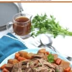 Bring the taste of comfort food home with this classic Crock Pot Beef Roast recipe. The hearty meal cooks at a steady pace in the slow cooker to provide a meal that will melt in your mouth. This easy slow cooker pot roast recipe is loaded with carrots, potatoes and onions. No need to turn the oven on with the easy Crock Pot Pot Roast recipe.