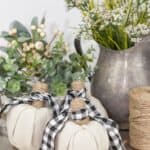 Create your own farmhouse style vibe this fall. These DIY Farmhouse Style Fabric Pumpkins are easy and so pretty to display. These farmhouse fabric pumpkins will be the perfect fall centerpiece for your farmhouse look.