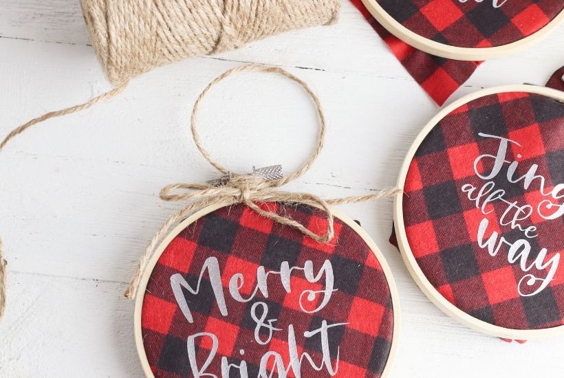 Buffalo Plaid Hoop Ornaments feature 4