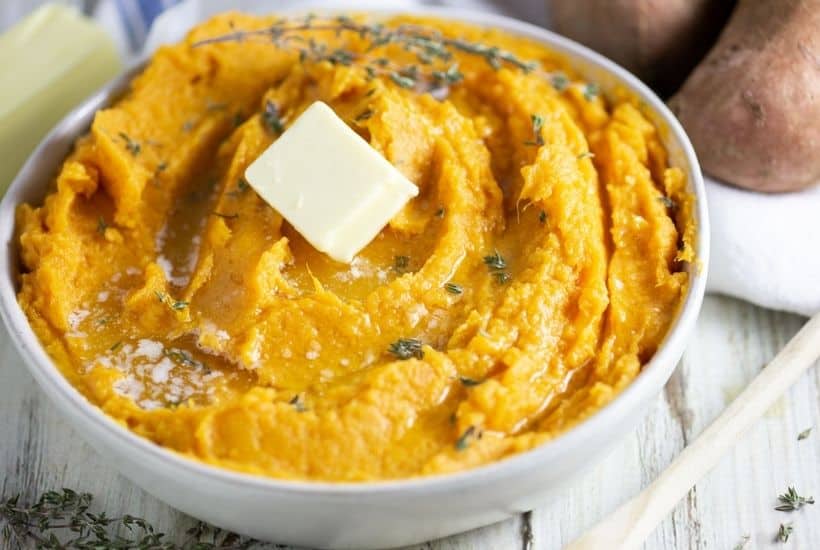Save room on your plate for this Savory Mashed Sweet Potatoes recipe. This is an easy sweet potato recipe for Thanksgiving. If you love sweet potatoes, your family will love this easy mashed potato recipe.