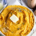 Save room on your plate for this Savory Mashed Sweet Potatoes recipe. This is an easy sweet potato recipe for Thanksgiving. If you love sweet potatoes, your family will love this easy mashed potato recipe.