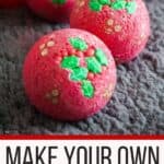 Give the gift of pampering this year. We all need it after this crazy year. These DIY Holly Bath Bombs are an easy DIY craft and perfect stocking stuffer idea.