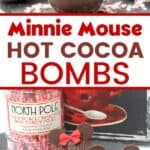 Create your own Disney hot chocolate bombs at home. These Minnie Mouse Hot Cocoa Bombs are the perfect way to warm up. Share some and enjoy some for the perfect warm-up. This Hot Chocolate Bombs Recipe is rich and filled with hot chocolate mix and marshmallows. Disney fans will love making this fun Disney recipe at home.