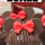 Create your own Disney hot chocolate bombs at home. These Minnie Mouse Hot Cocoa Bombs are the perfect way to warm up. Share some and enjoy some for the perfect warm-up. This Hot Chocolate Bombs Recipe is rich and filled with hot chocolate mix and marshmallows. Disney fans will love making this fun Disney recipe at home.