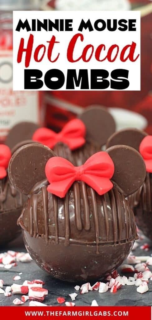 Create your own Disney hot chocolate bombs at home. These Minnie Mouse Hot Cocoa Bombs are the perfect way to warm up. Share some and enjoy some for the perfect warm-up. This Hot Chocolate Bombs Recipe is rich and filled with hot chocolate mix and marshmallows. Disney fans will love making this fun Disney recipe at home.