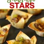 These easy Sausage Stars Appetizers are the perfect recipe for your next celebration. Grab some wonton shells and try this tasty hors d'oeuvres recipe. These party appetizers are made with wonton shells, sausage, peppers and cheese. This is a quick recipe to make for your next party. This easy appetizer recipe is quick to make and delicious too.