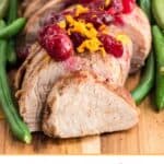 Slow Cooker Pork Tenderloin With Cranberries & Orange is a delicious fix it and forget it holiday Crock Pot recipe. It's an easy Christmas dinner recipe. Try this Crock Pot Pork recipe in the fall or winter months when cranberries are in season.