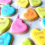 Easy Sugar Cookies With Royal Icing Take your favorite conversation hearts Valentine candy and turn them into these fun Conversation Heart Sugar Cookies. This Valentine's Day Sugar Cookie recipe is "rly sweet".