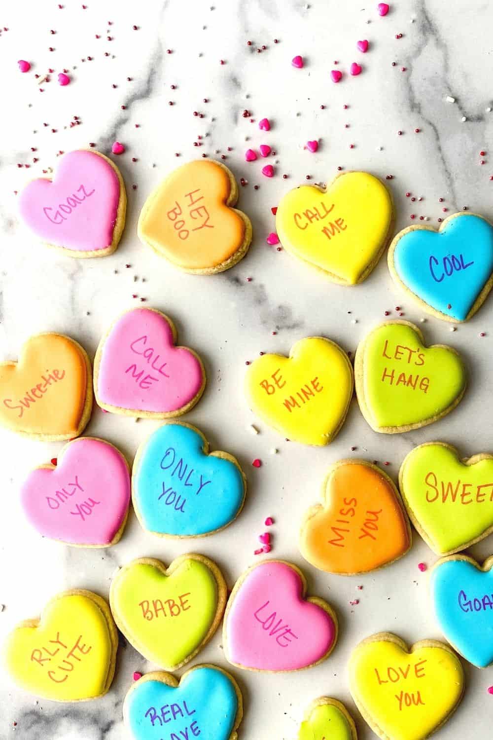 Conversation Heart Sugar Cookies - The Farm Girl Gabs®