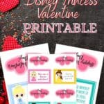 These Disney Princess Valentine Treat Bags are a fun idea for kids to hand out to their friends at school for Valentine’s Day. You can fill these with candy, crafts, or anything you want!