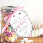 Mason Jar Valentines With Printable Valentine Gift Tags