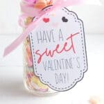 Mason Jar Valentines With Printable Valentine Gift Tags