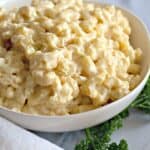 Nothing says creamy and cheesy quite like this Homemade Mac and Cheese. Talk about ultimate comfort food. The cheesy stovetop macaroni and cheese will be a new family favorite recipe.