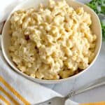 Nothing says creamy and cheesy quite like this Homemade Mac and Cheese. Talk about ultimate comfort food. The cheesy stovetop macaroni and cheese will be a new family favorite recipe.