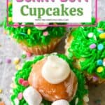 Hippity Hoppity, these Easy Bunny Butt Cupcakes are the perfect Easter dessert. This cute Easter Cupcake recipe is easy to decorate and fun to eat. This homemade cupcake recipe is perfect for Easter. Make these adorable Easter cupcakes that use a doughnut hole as the bunny's bottom. The kids will have a blast helping with these Easter Cupcakes!