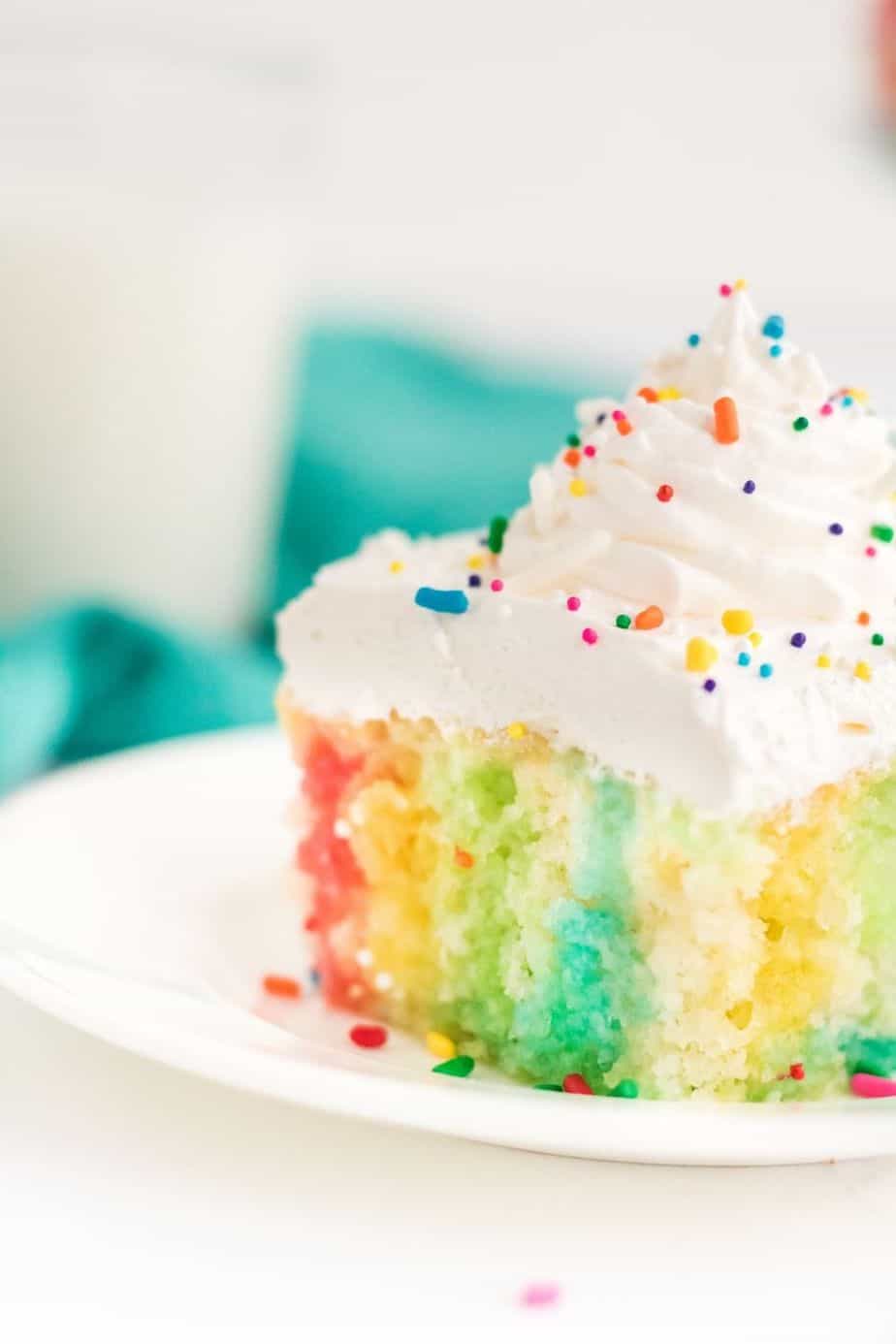 Rainbow Poke Cake - The Farm Girl Gabs®