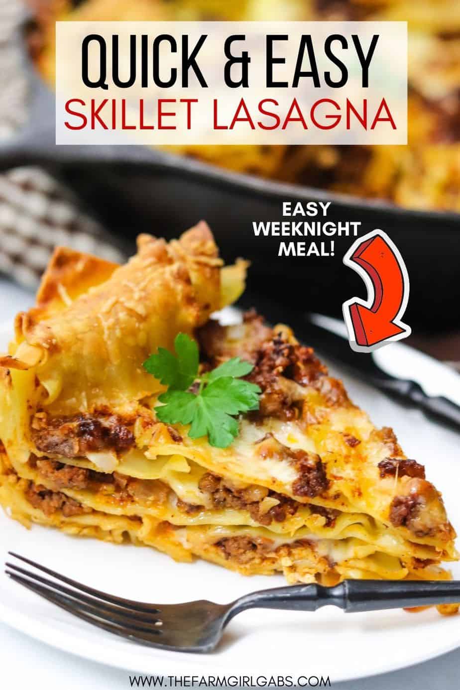 Cast Iron Skillet Lasagna - The Farm Girl Gabs®