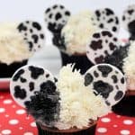 These Disney Cupcakes are inspired by the upcoming Disney movie Cruella. Make a batch of these Cruella de Vil cupcakes and celebrate the wickedness. This easy cupcake recipe is perfect for Disney fans. I love making Disney recipes at home. This Disney cupcake recipe is easy to make and easy to decorate. Celebrate your inner Disney Villain and whip up a batch of these Cruella cupcakes. These cupcakes are perfect for a 101 Dalmatians Party.