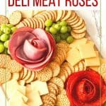 Dazzle your guests with this easy charcuterie board idea. Learn how to make a Charcuterie Board With Meat Flowers. It looks fancy but these meat flowers are easy to make. This is an easy party idea!