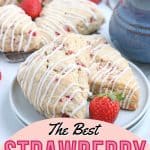 Impress your family with homemade baked goods that they can have for breakfast or a snack. This Strawberry Scones recipe is fun to make and will stay fresh for several days. These fresh-baked scones are soft, flaky and bursting with juicy strawberries! This is also a great freezer friendly recipe. Bake a batch of these fresh strawberry scones and freeze to enjoy at a later time.