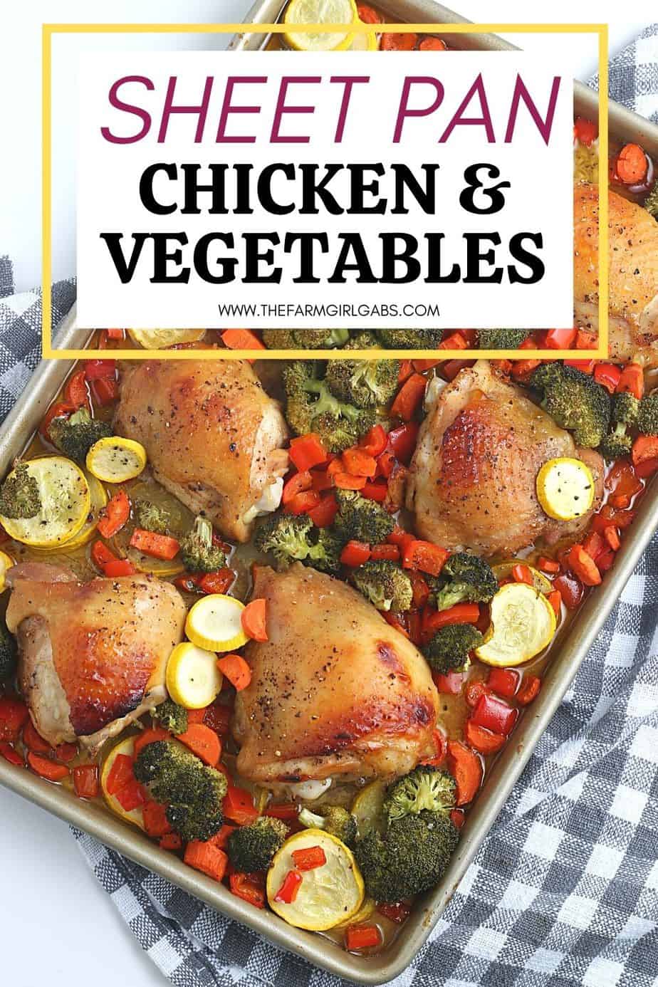 Want to make a delicious mess-free meal that is good for you? Try this health Sheet Pan Chicken and Vegetables Dinner consisting of chicken thighs, broccoli, carrots, and more! You will love this easy weeknight meal idea.