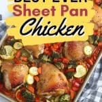 Want to make a delicious mess-free meal that is good for you? Try this health Sheet Pan Chicken and Vegetables Dinner consisting of chicken thighs, broccoli, carrots, and more! You will love this easy weeknight meal idea.
