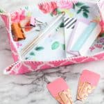 This simple DIY fabric tray is a fun sewing project you can make in just a few minutes. This easy craft project is perfect to display on your desk and use for home organization.