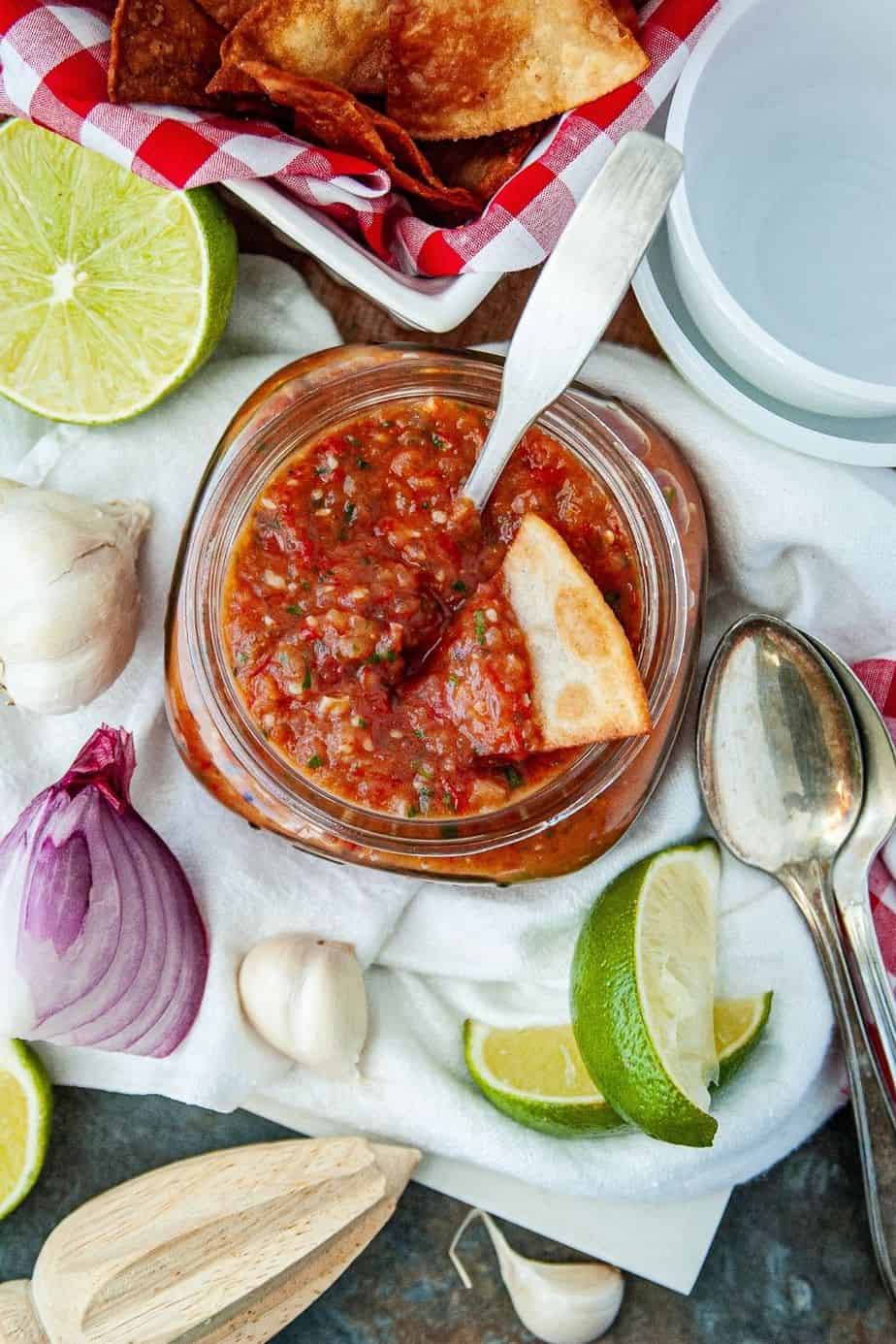 Roasted Tomato And Tomatillo Salsa - The Farm Girl Gabs®