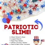 Looking for a fun red, white and blue craft idea to keep the kids busy at your Memorial Day or July Fourth Celebration? This Patriotic Party Slime makes the perfect party favor.