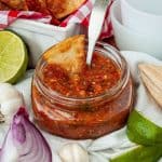 Spice things up with the easy roasted tomato and tomatillo salsa recipe. This easy salsa recipe is full of roasted tomatoes and tomatillos. If you need a side for Mexican night or an easy dip recipe, try this roasted tomato salsa recipe.