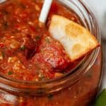 Spice things up with the easy roasted tomato and tomatillo salsa recipe. This easy salsa recipe is full of roasted tomatoes and tomatillos. If you need a side for Mexican night or a dip recipe, try this roasted tomato salsa recipe.