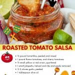 Spice things up with the easy roasted tomato and tomatillo salsa recipe. This easy salsa recipe is full of roasted tomatoes and tomatillos. If you need a side for Mexican night or a dip recipe, try this roasted tomato salsa recipe.
