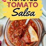 Roasted tomato and tomatillo salsa