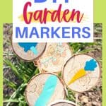 Decorate your garden using DIY Wood Slice Garden Markers with Cricut Joy. You can label your plants, including flowers, fruits, and vegetables using these homemade markers. This easy gardening craft will add beauty to your garden. This is a Cricut craft so you can use your Cricut Joy to finish.