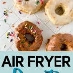 Homemade Donuts are a delicious breakfast treat or snack! Quick to make and healthier than cooking them in oil, 5 Minute Air Fryer Donuts can be customized with different flavored glazes. This is an easy air-fryer dessert recipe.