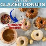 Homemade Donuts are a delicious breakfast treat or snack! Quick to make and healthier than cooking them in oil, 5 Minute Air Fryer Donuts can be customized with different flavored glazes. This is an easy air-fryer dessert recipe.