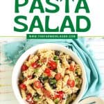 Easy Pepperoni Pasta Salad is a cold pasta salad recipe filled with pepperoni, cheese, vegetables and homemade Italian dressing. This zesty pepperoni pasta salad is perfect for potlucks, summer BBQs and large crowds!