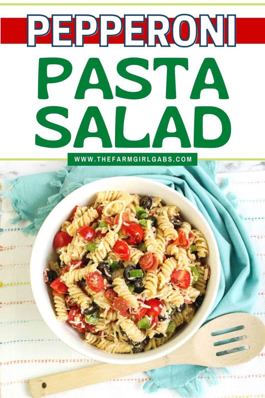 Easy Pepperoni Pasta Salad is a cold pasta salad recipe filled with pepperoni, cheese, vegetables and homemade Italian dressing. This zesty pepperoni pasta salad is perfect for potlucks, summer BBQs and large crowds!