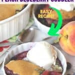 Blueberries and peaches are the fruits of summer! This pair up in this easy cobbler recipe to make this delicious Blueberry Peach Cobbler. This homemade cobbler recipe is a perfect way to enjoy their summer bounty! Read this post for how to make a simple blueberry peach cobbler from scratch.