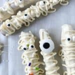 how to make Mummy Pretzels for Halloween